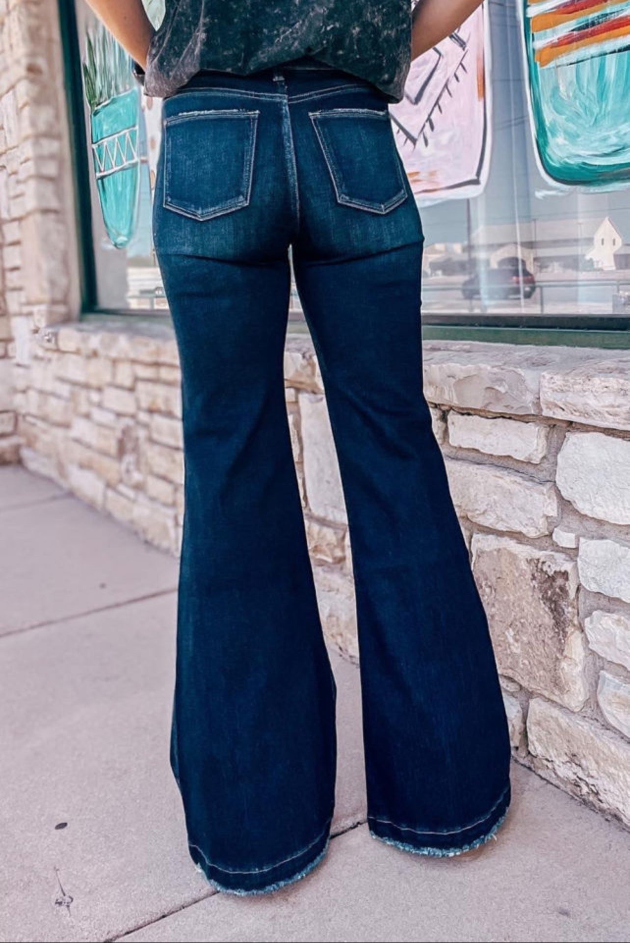 Real Teal Flare Leg Jeans