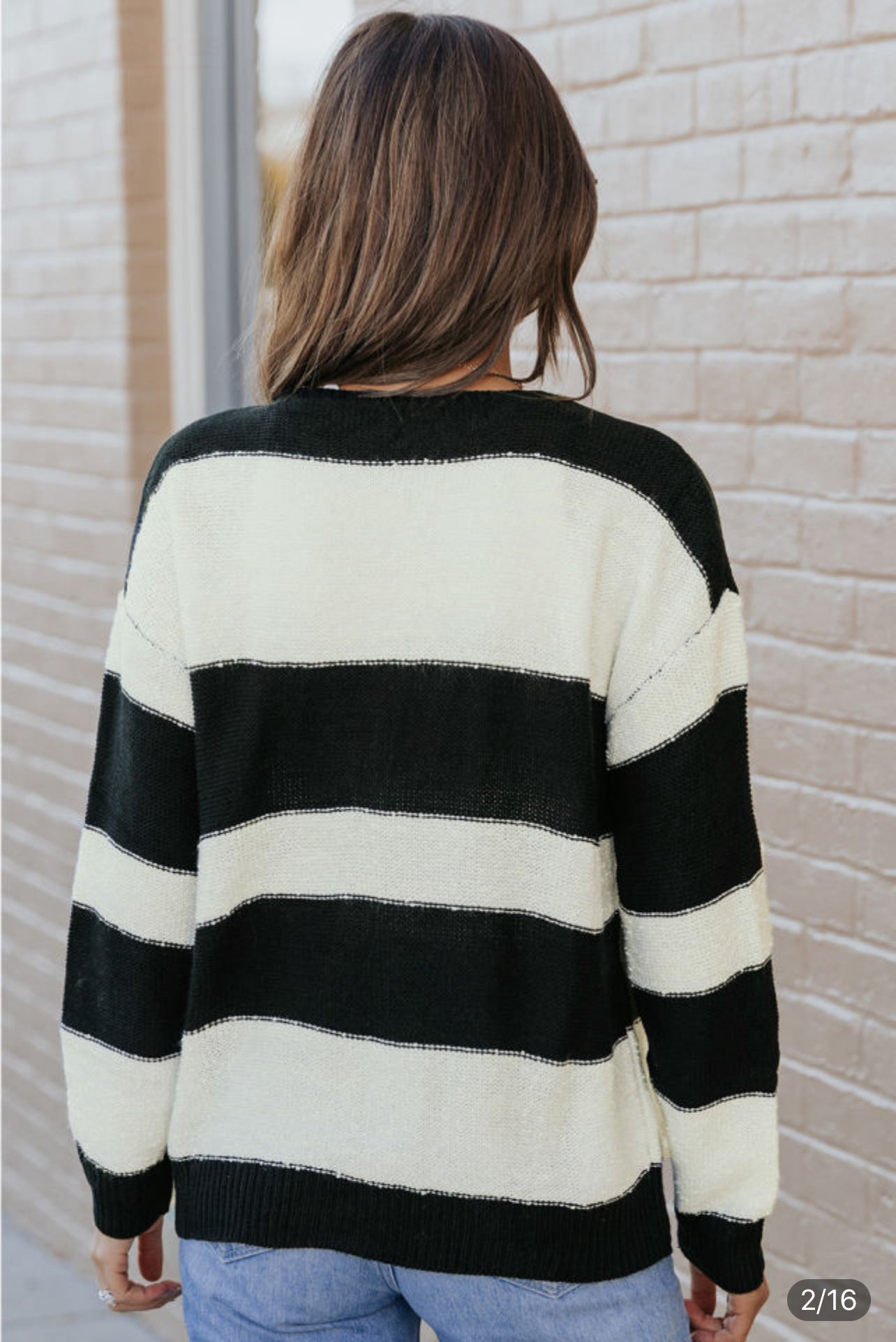 Black Striped Knit Sweater