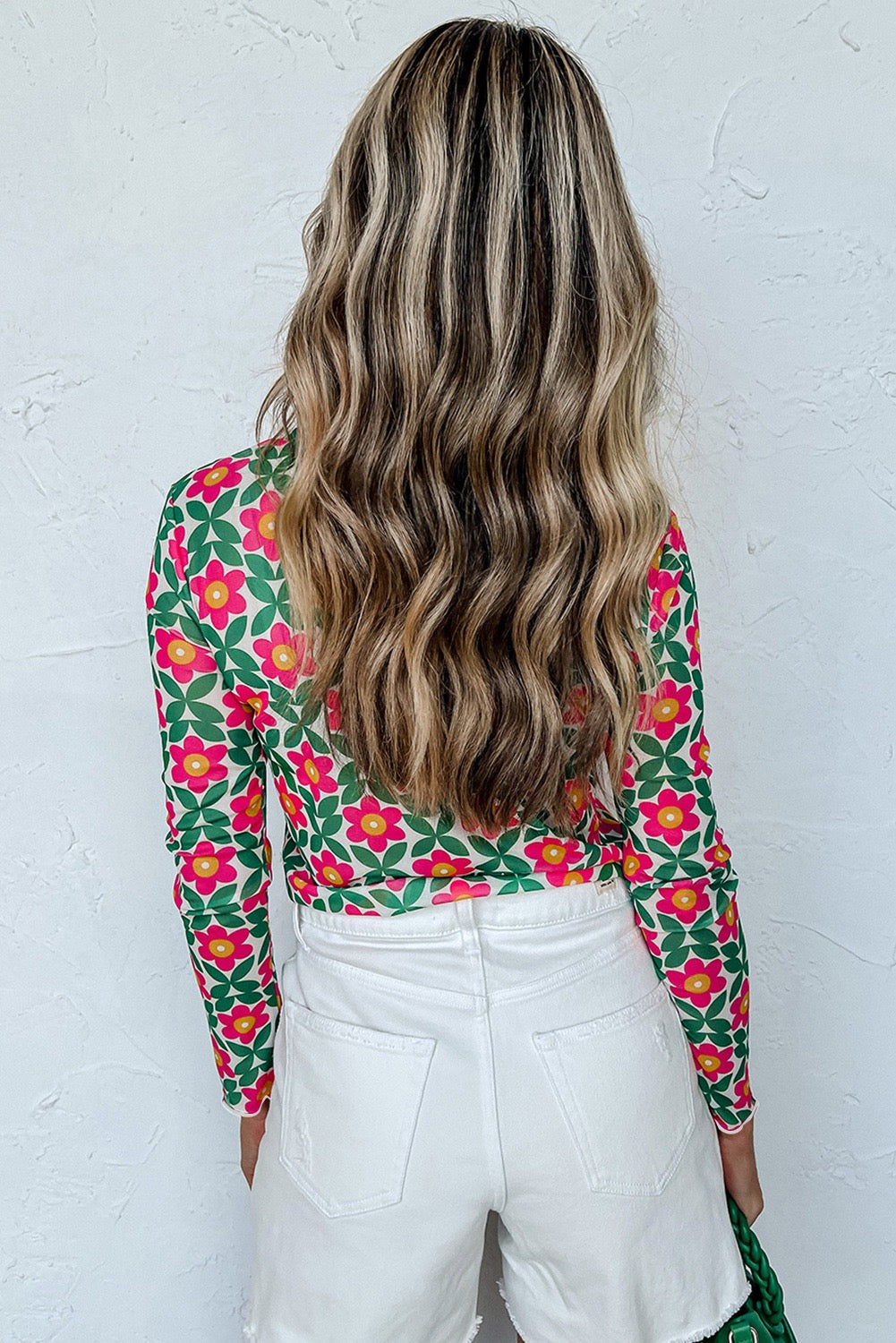 Fiery Retro Floral Blouse