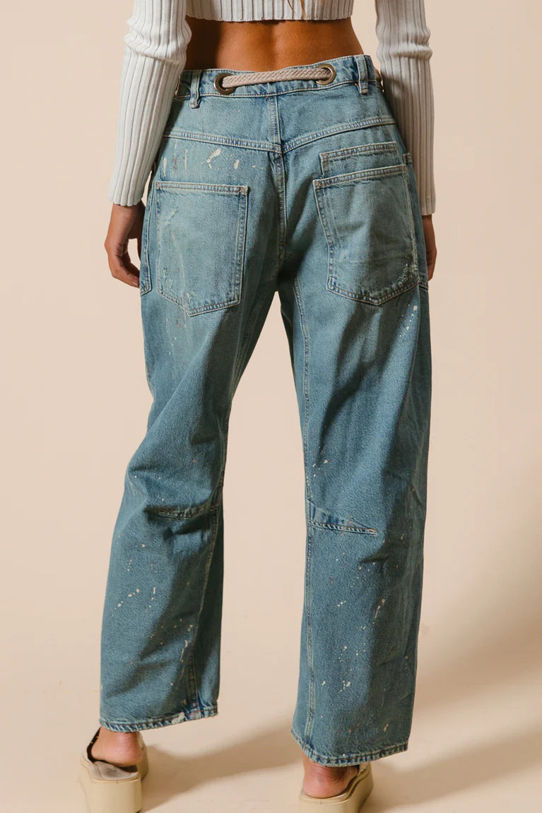 DRIP PAINT WASHED JEANS