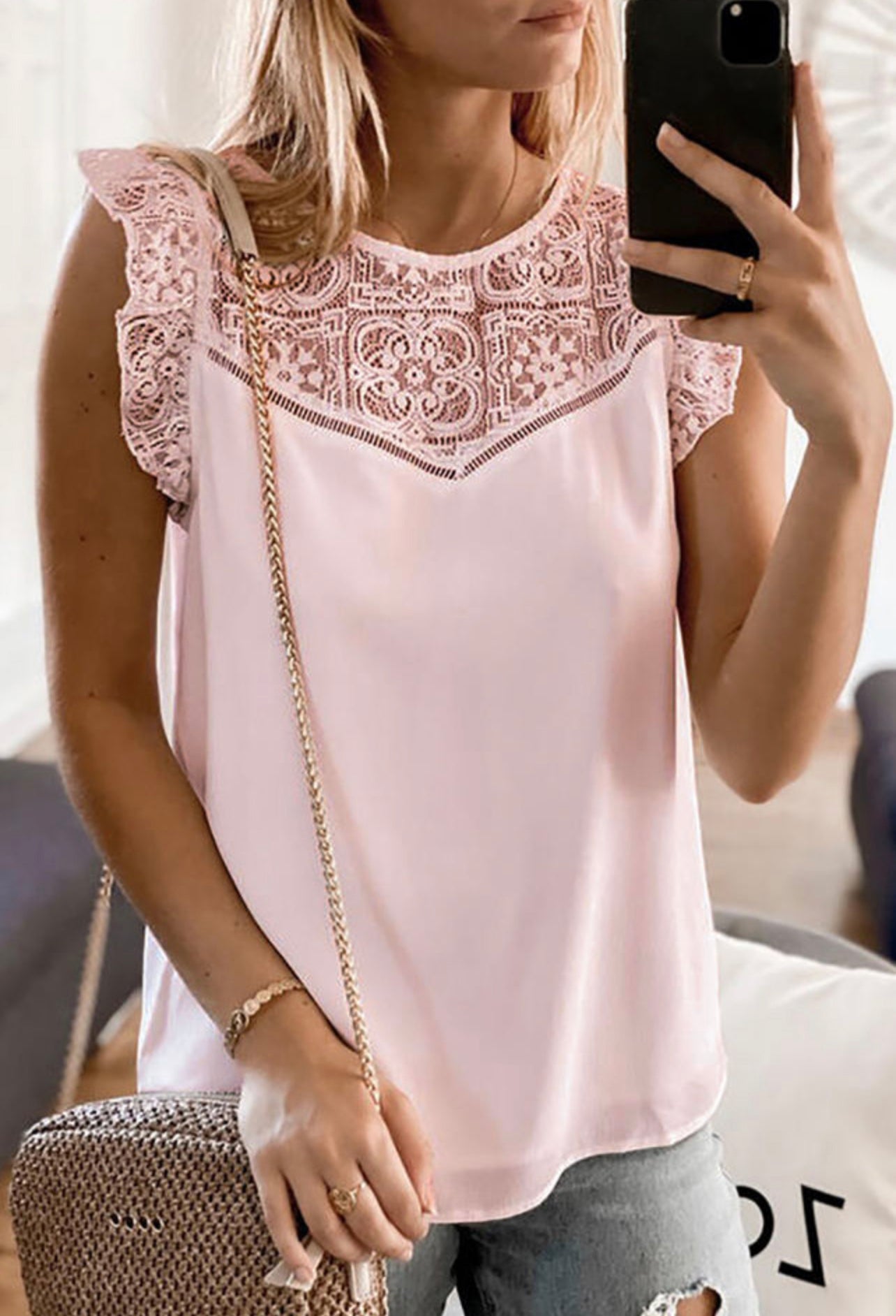 Pink Lace Blouse