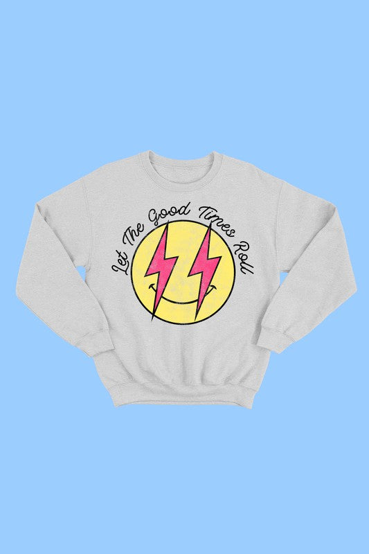 SMILEY FACE ROCK GRAPHIC YOUTH SWEATSHIRT