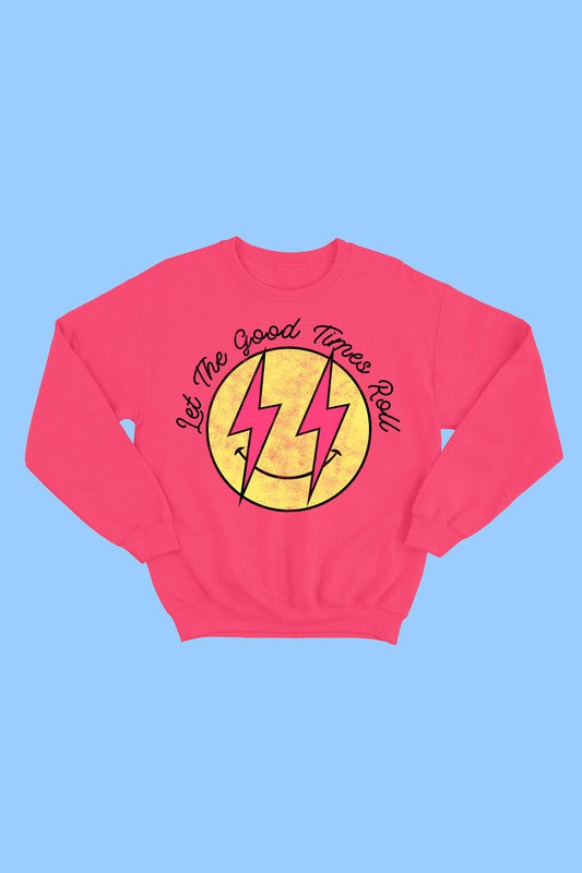SMILEY FACE ROCK GRAPHIC YOUTH SWEATSHIRT