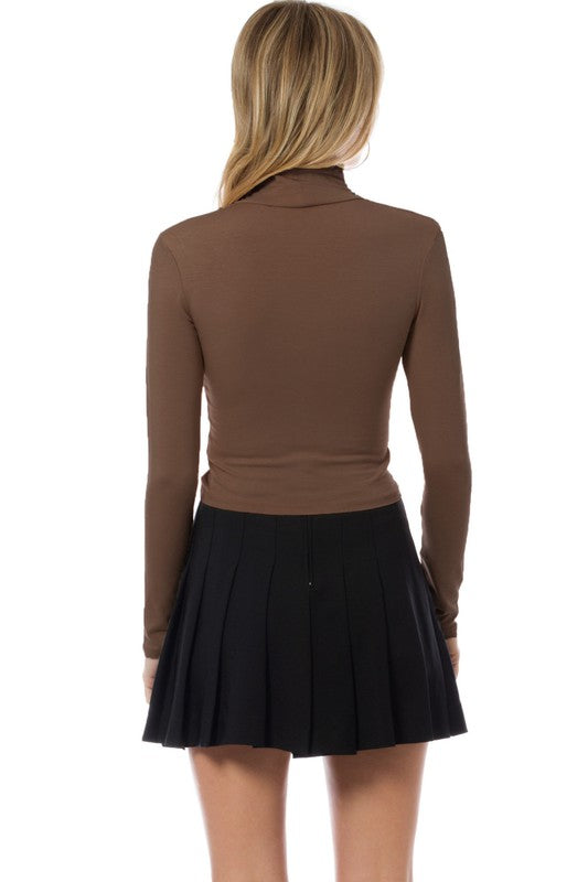 Long Sleeve Turtle Neck Crop Top
