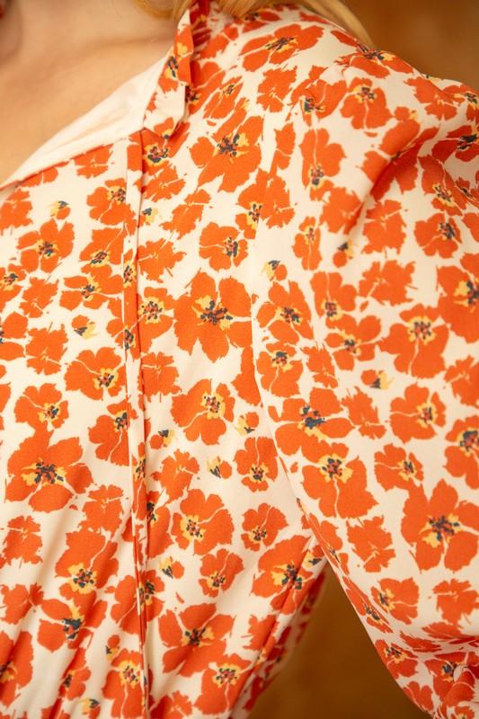 Smocked Waist Ruffle Skirt Floral Dress