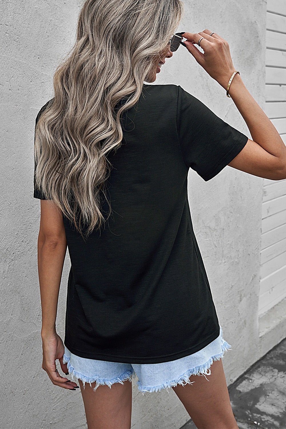 Stay Golden Distressed Black T-shirt