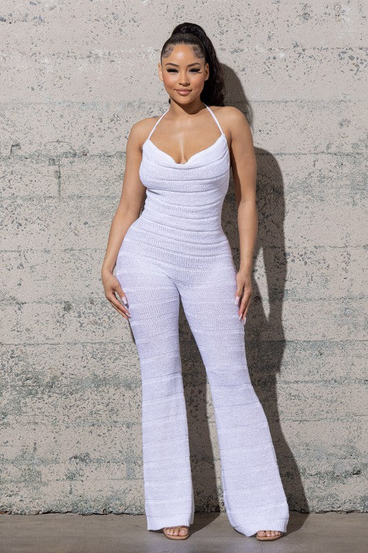 SWEATER YARN LONG CROCHET JUMPSUIT