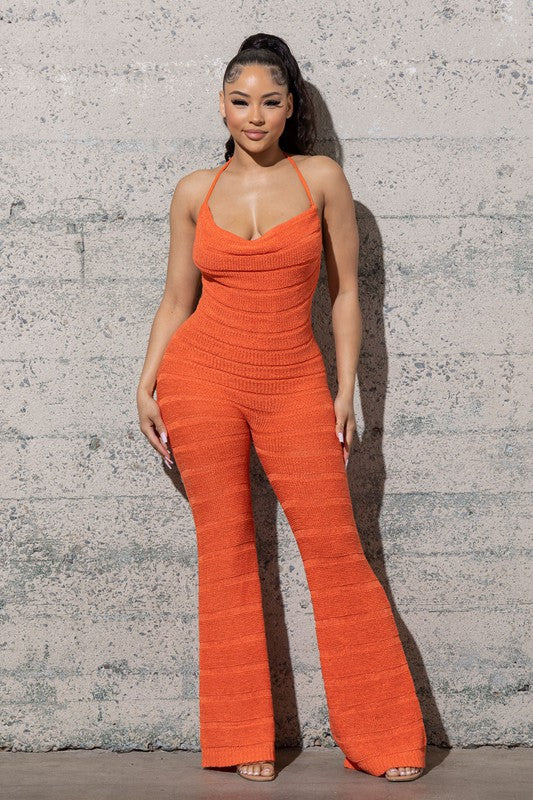 SWEATER YARN LONG CROCHET JUMPSUIT