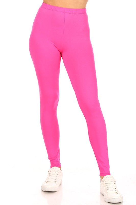 Solid high rise fitted leggings