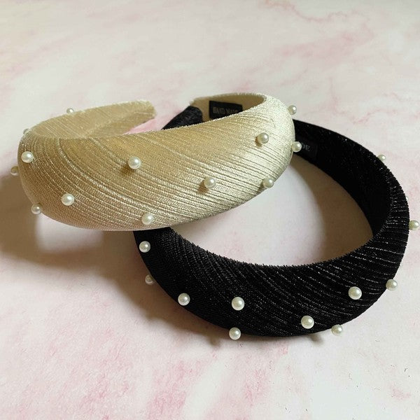 Silky Velvet Pearl Headband