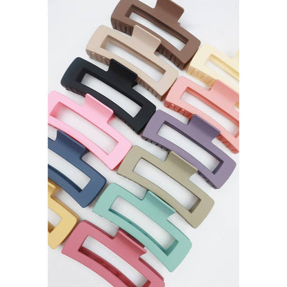 Black Matte Jumbo Rectangle Hair Claw