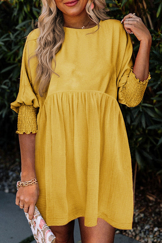 Yellow mocked sleeve dress