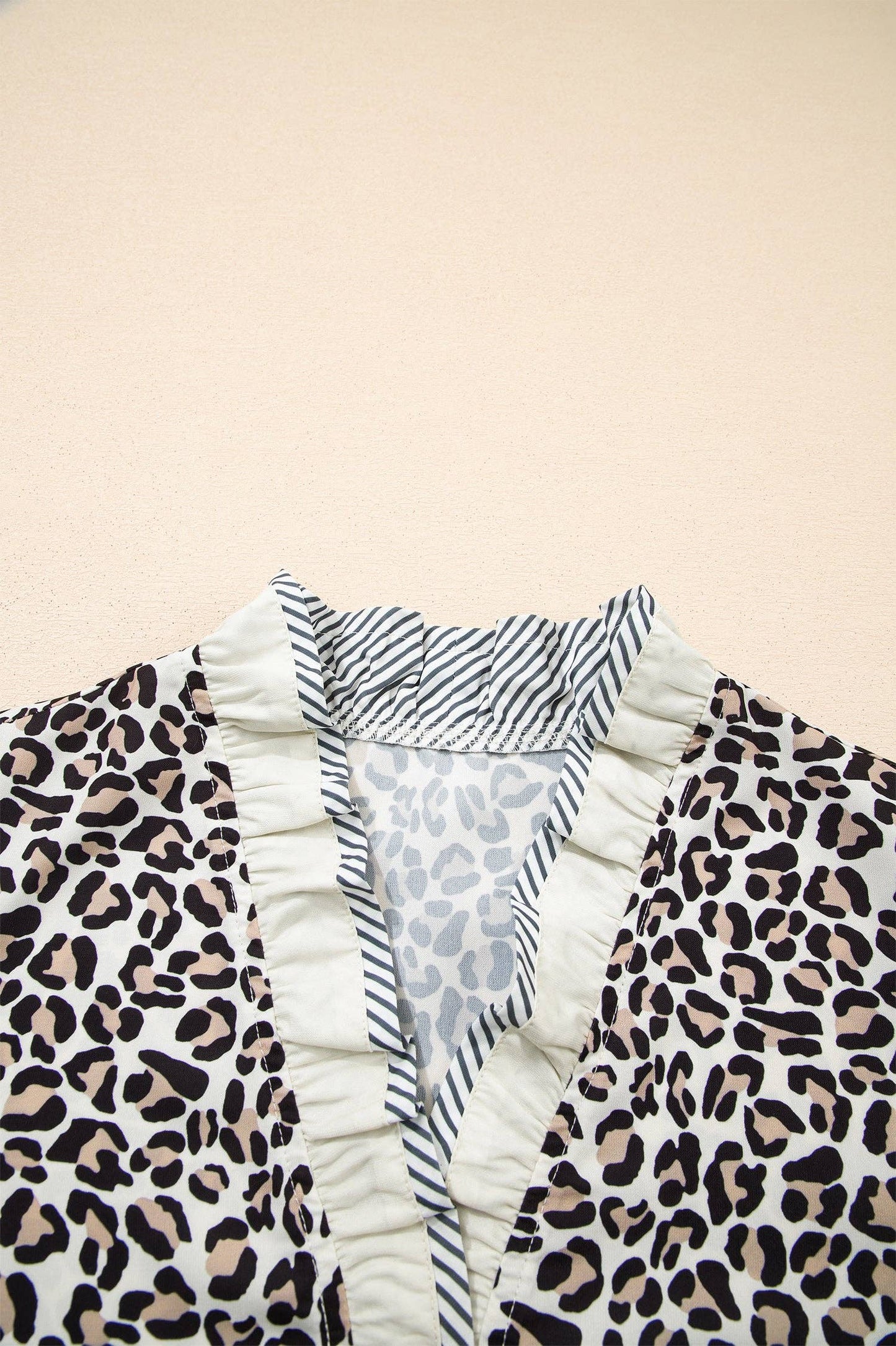 Leopard Print V Neck Blouse