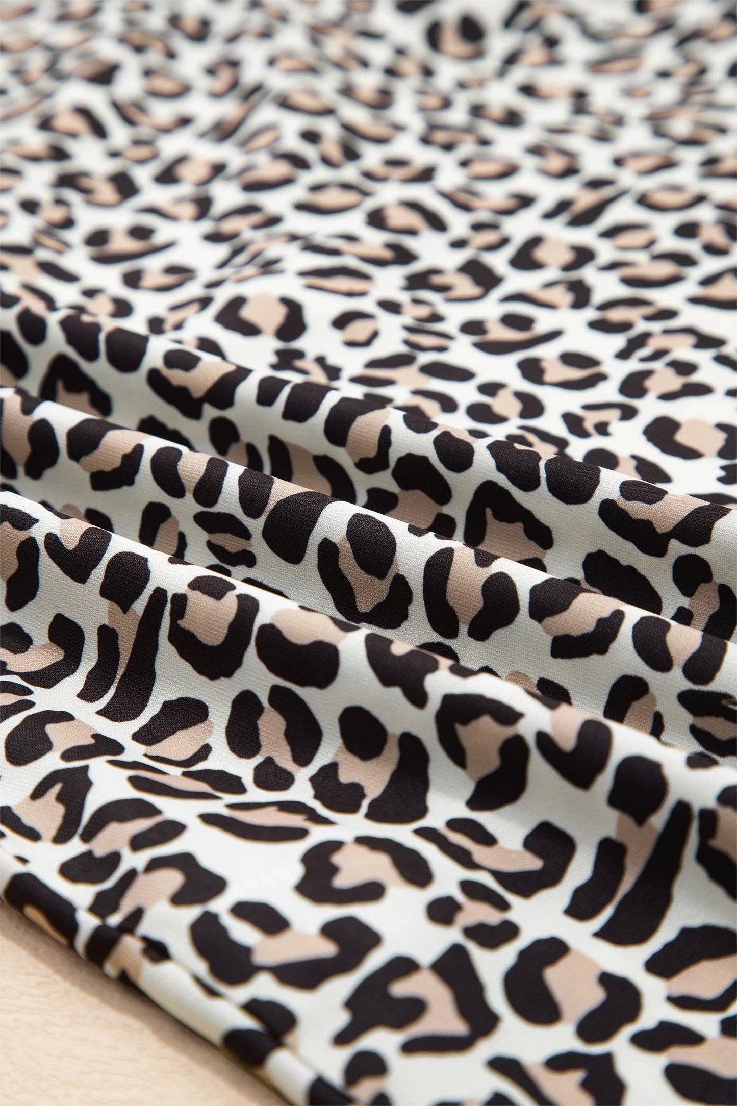 Leopard Print V Neck Blouse