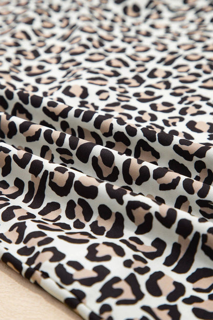 Leopard Print V Neck Blouse