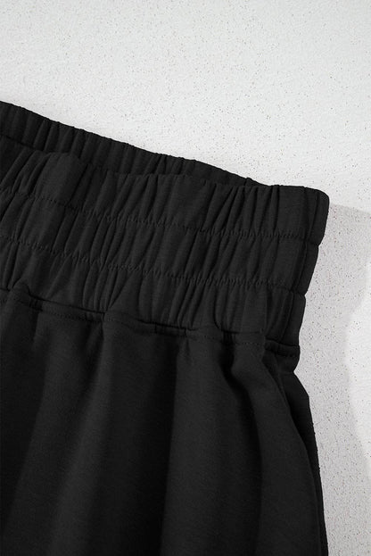 Solid Cropped Tee & Ruffle High Waist Skort Set