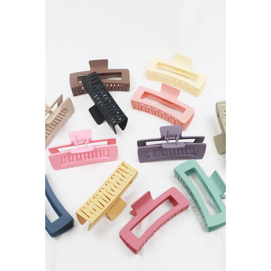 Black Matte Jumbo Rectangle Hair Claw
