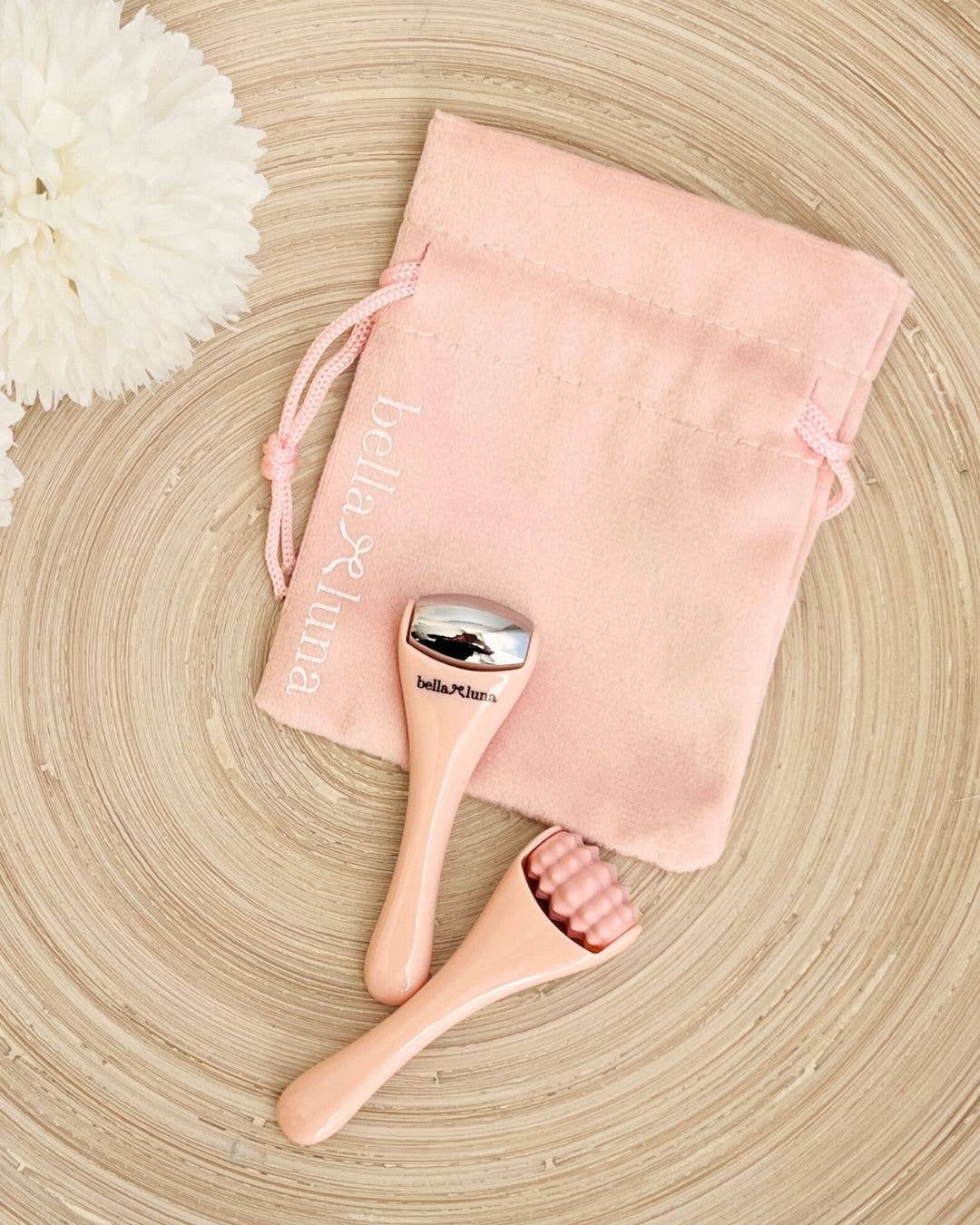 Mini Facial Rollers | Stainless Steel & Silicone with Bag