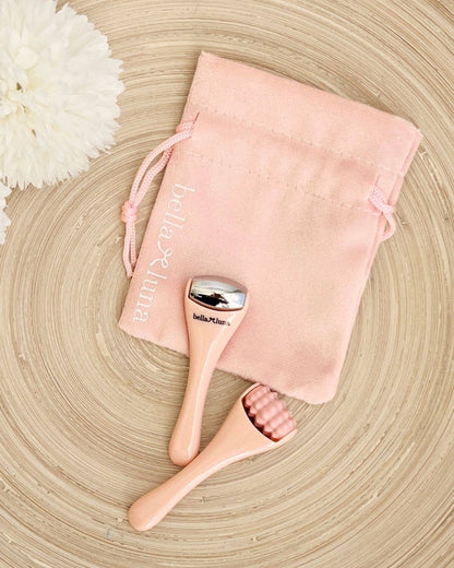 Mini Facial Rollers | Stainless Steel & Silicone with Bag