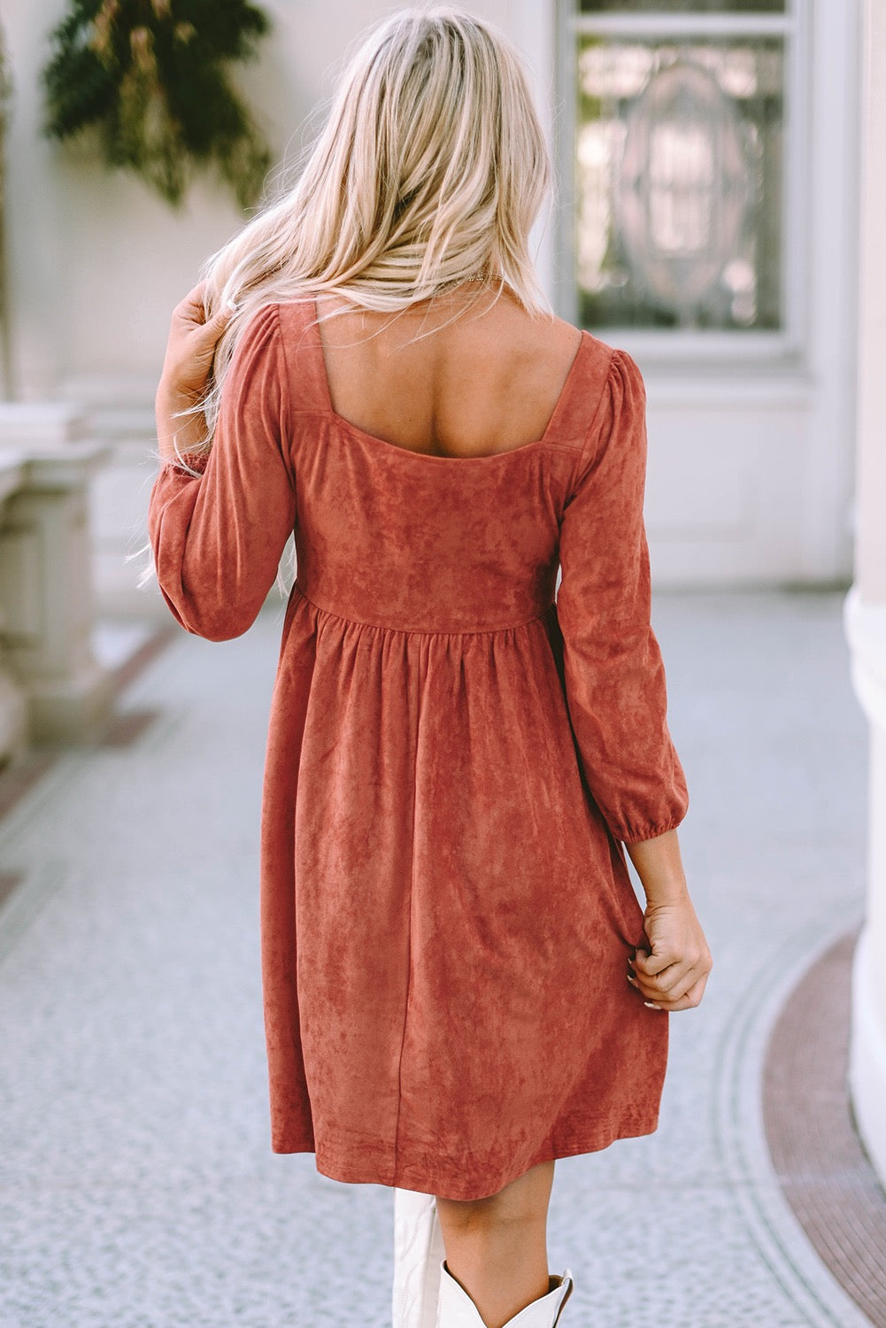 Orange Suede Dress