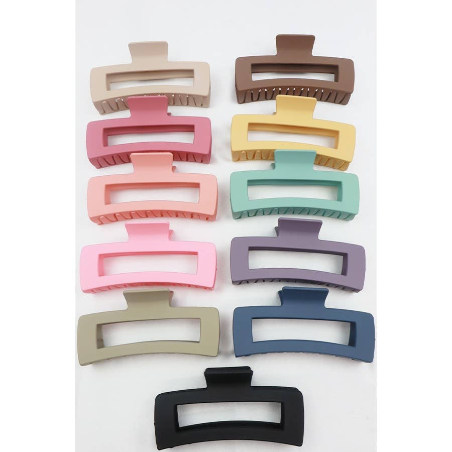 Black Matte Jumbo Rectangle Hair Claw
