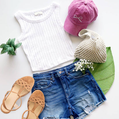 Everyday Ribbed Sleeveless Crop Tank