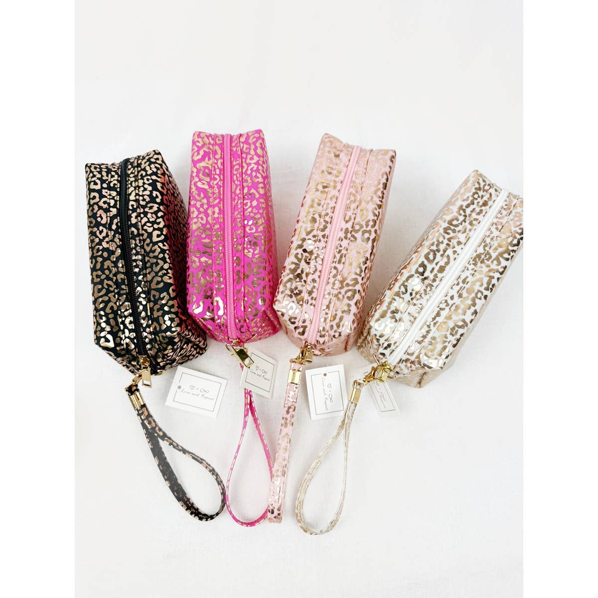 Soft Pink Waterproof Leopard Pattern Cosmetic Bag