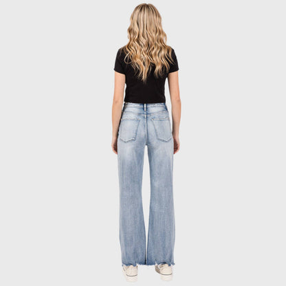 PETRA 153 DISTRESSED HIGH RISE COMFORT VINTAGE FLARE JEANS