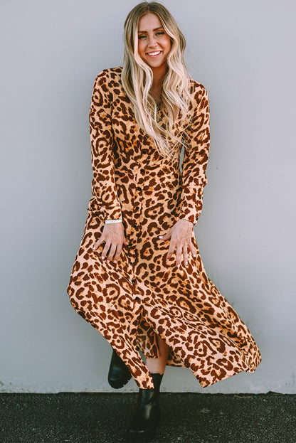 Wild Elegance Leopard Maxi Dress