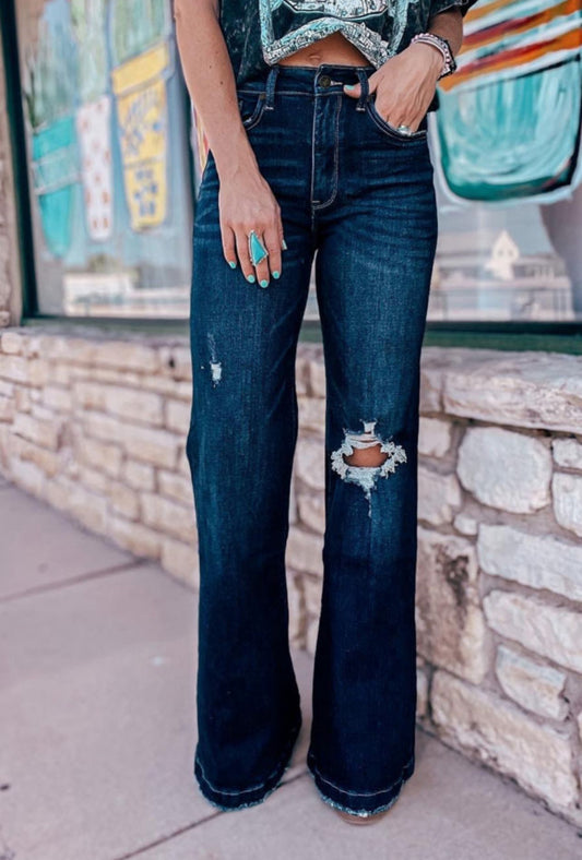 Real Teal Flare Leg Jeans