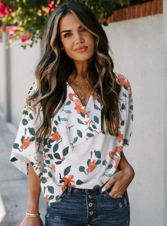 Floral Drape Blouse