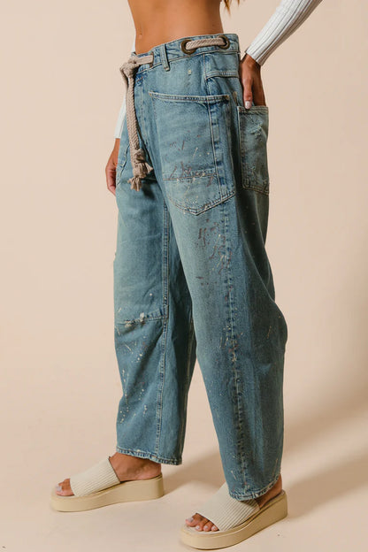 DRIP PAINT WASHED JEANS