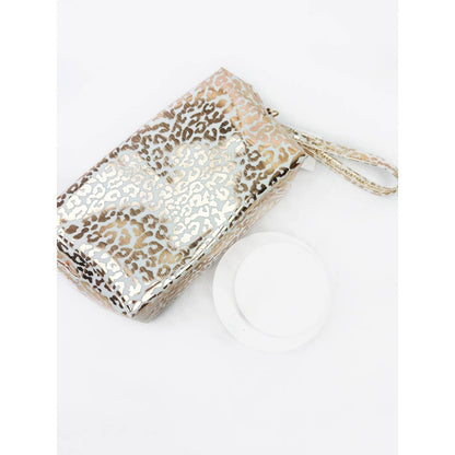 Soft Pink Waterproof Leopard Pattern Cosmetic Bag