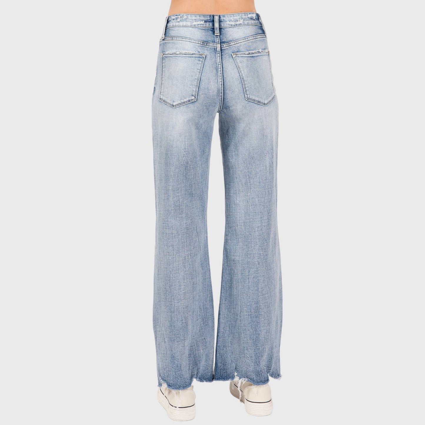 PETRA 153 DISTRESSED HIGH RISE COMFORT VINTAGE FLARE JEANS