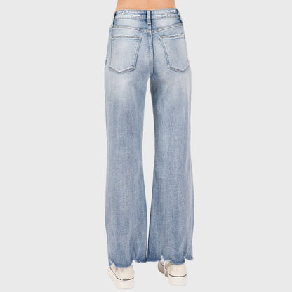 PETRA 153 DISTRESSED HIGH RISE COMFORT VINTAGE FLARE JEANS