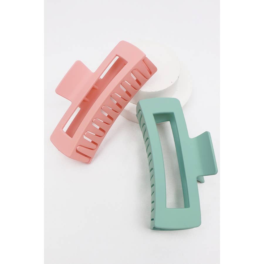 Black Matte Jumbo Rectangle Hair Claw