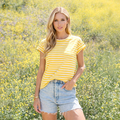 Striped Cap Sleeve Top