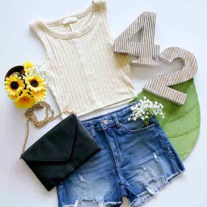 Everyday Ribbed Sleeveless Crop Tank