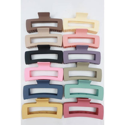 Black Matte Jumbo Rectangle Hair Claw