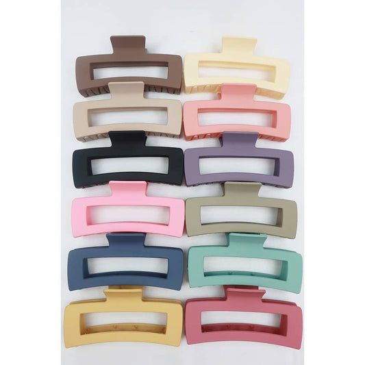 Black Matte Jumbo Rectangle Hair Claw