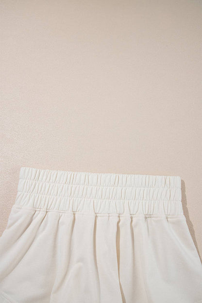 Solid Cropped Tee & Ruffle High Waist Skort Set