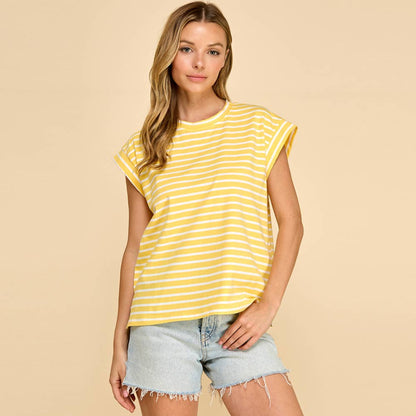 Striped Cap Sleeve Top