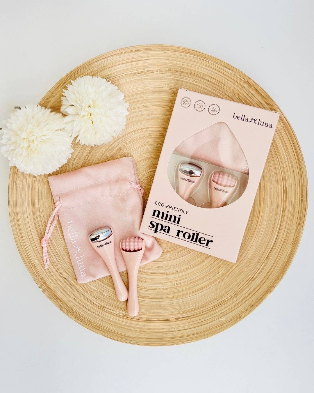 Mini Facial Rollers | Stainless Steel & Silicone with Bag