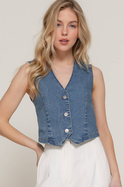 Stretch Denim Vest