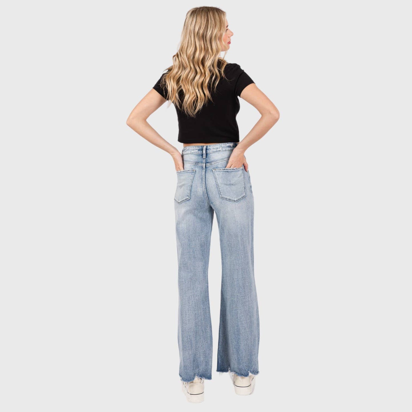 PETRA 153 DISTRESSED HIGH RISE COMFORT VINTAGE FLARE JEANS