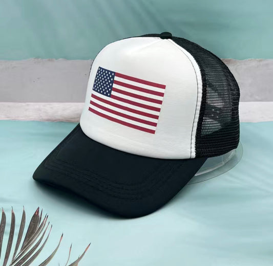 American Flag Trucker Hatt