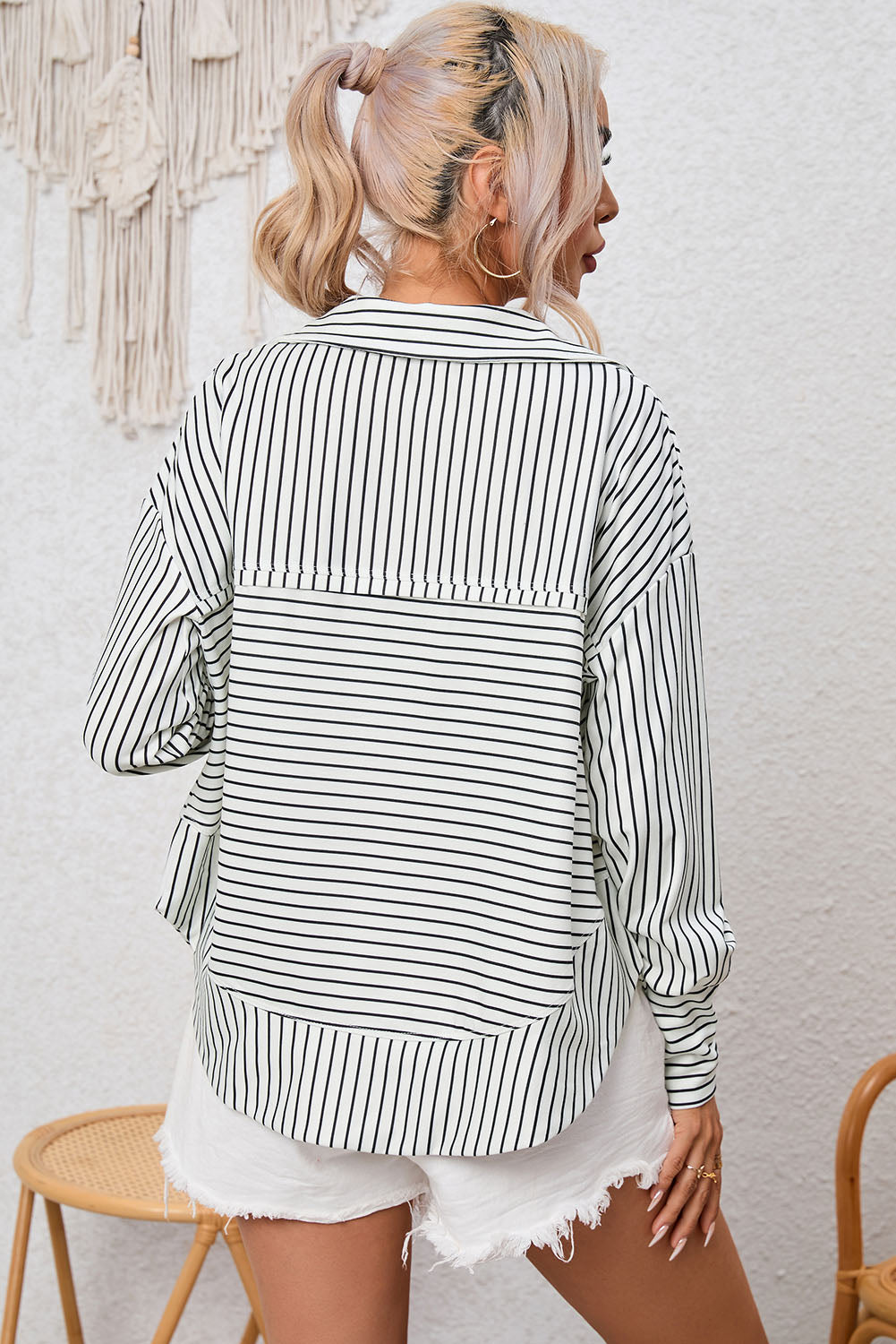 Striped Collared Top