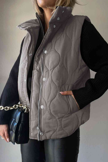 Collared Neck Vest with Pockets