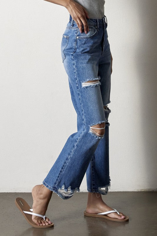 AGED STRAIGHT JEANS