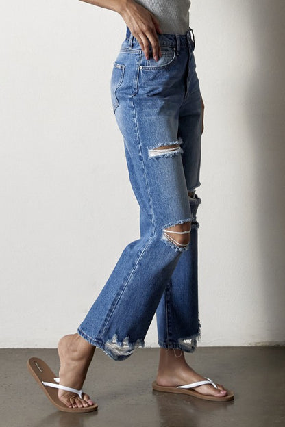 AGED STRAIGHT JEANS